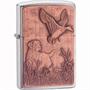 Zippo Lighters 20880 Copper Bird Dog Emblem Zippo Lighter with Brushed Chrome Finish Zippo Lighters 20880 Copper Bird Dog Emblem Zippo Lighter with Brushed Chrome Finish