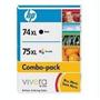 HP 74XL Black & HP 75XL Tricolor Inkjet Cartridges in Foil Packaging HP 74XL Black & HP 75XL Tricolor Inkjet Cartridges in Foil Packaging
