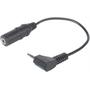 2.5mm 4C Right Angle Plug to 3.5mm Stereo Jack Adapter 6" 2.5mm 4C Right Angle Plug to 3.5mm Stereo Jack Adapter 6"