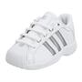 adidas Infant/Toddlers' Superstar 2G Ultra Basketball, White/Silver, 5 M