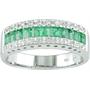 14k White Gold 1/8ctw Diamond Emerald Ring 14k White Gold 1/8ctw Diamond Emerald Ring