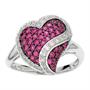 14-kt White Gold Diamond Ruby Heart Ring 14-kt White Gold Diamond Ruby Heart Ring