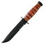 Short Usmc Knife, With Leather Sheath, Serrated Short Usmc Knife, With Leather Sheath, Serrated