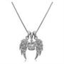 Silver Tone Angel Wings W/Crown Pendant Necklace Jewelry Silver Tone Angel Wings W/Crown Pendant Necklace Jewelry