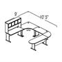 Bush Advantage Medium Cherry Configuration 40 - Layout for 9' by 11' Workspace Bush Advantage Medium Cherry Configuration 40 - Layout for 9' by 11' Workspace