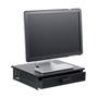 Warehaus Wood/Punched Metal Monitor Stand, Black Warehaus Wood/Punched Metal Monitor Stand, Black